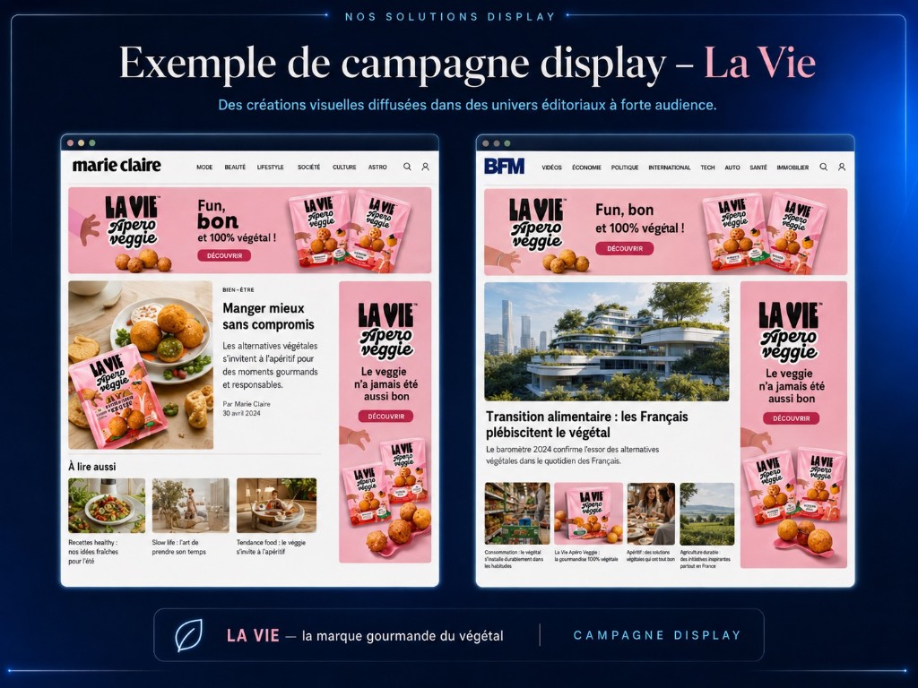 Exemple de campagne display — La Vie
